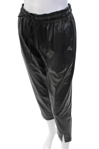 Theory Womens Faux Leather High Rise Split Leg Pull On Pants Black Size 00