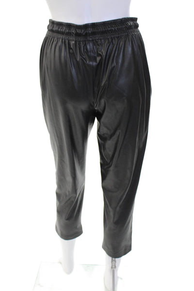 Theory Womens Faux Leather High Rise Split Leg Pull On Pants Black Size 00