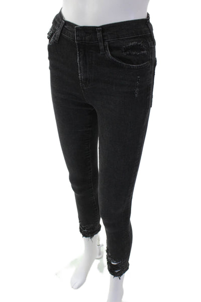 Agolde Womens Distressed Skinny Jeans Black Size 26