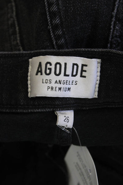 Agolde Womens Distressed Skinny Jeans Black Size 26