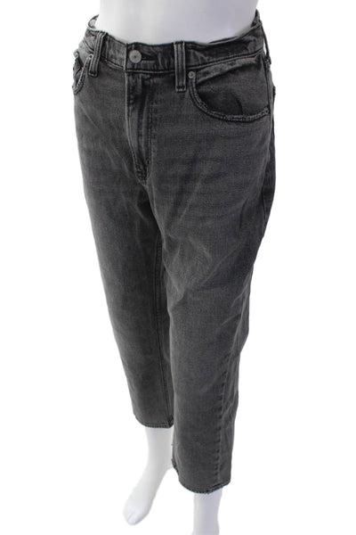Abercrombie & Fitch Womens Straight Jeans Black Size 26