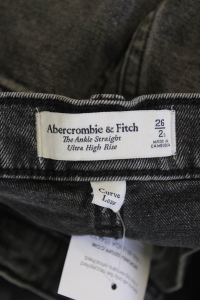 Abercrombie & Fitch Womens Straight Jeans Black Size 26
