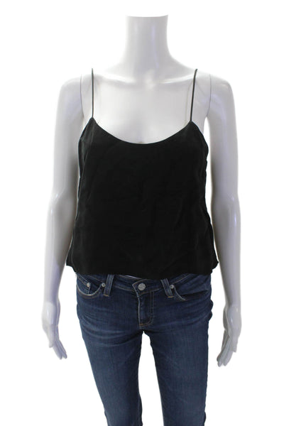 Philanthropy Womens Spaghetti Strap Cropped Cami Top Black Size S