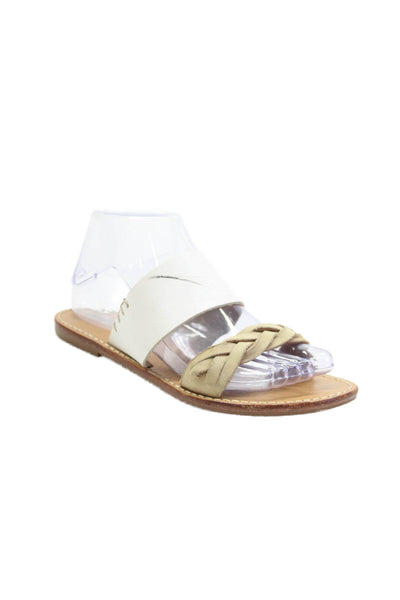 Soludos Womens Open Toe Strap Flat Slip On Sandals Brown Size 8