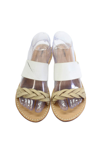 Soludos Womens Open Toe Strap Flat Slip On Sandals Brown Size 8