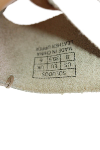 Soludos Womens Open Toe Strap Flat Slip On Sandals Brown Size 8