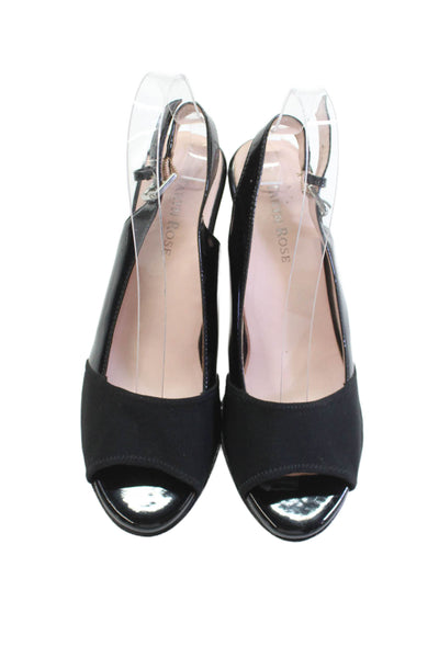 Taryn Rose Womens Open Toe Slingback Block Heels Black Size 08