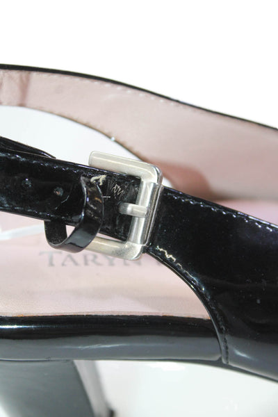 Taryn Rose Womens Open Toe Slingback Block Heels Black Size 08