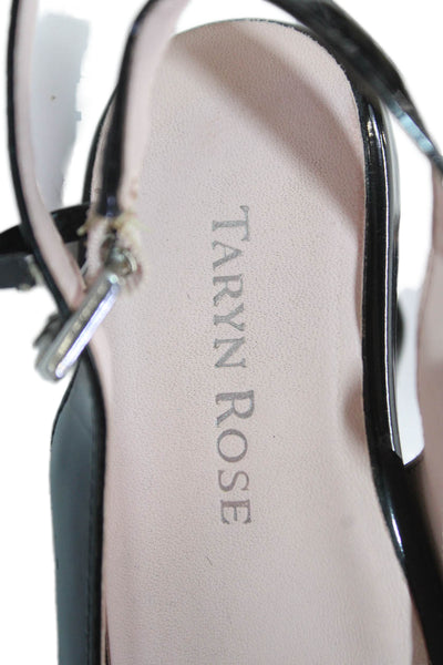 Taryn Rose Womens Open Toe Slingback Block Heels Black Size 08