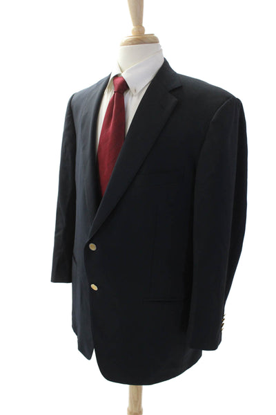 Ermenegildo Zegna Mens Textured Long Sleeve Button Blazer Navy Size EUR 48