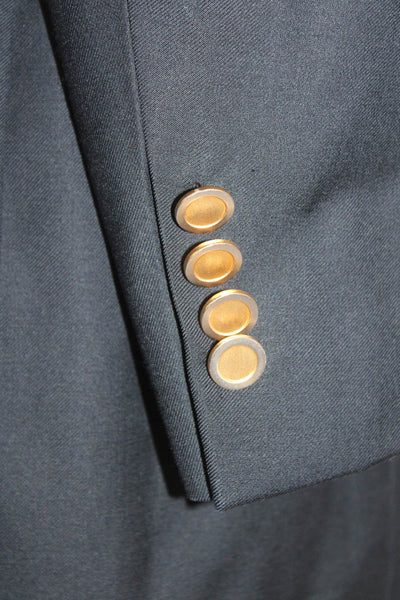 Ermenegildo Zegna Mens Textured Long Sleeve Button Blazer Navy Size EUR 48