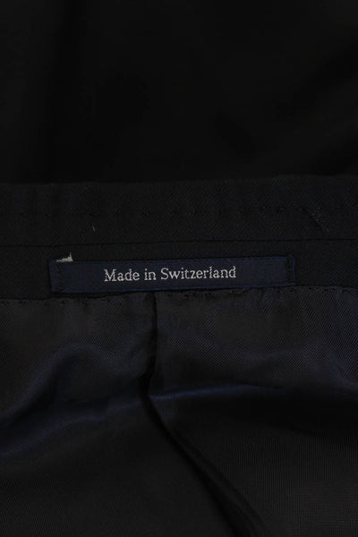Ermenegildo Zegna Mens Textured Long Sleeve Button Blazer Navy Size EUR 48