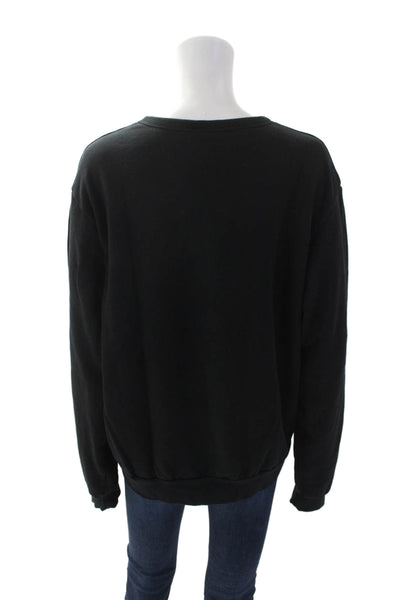 Bella + Canvas Womens Graphic Crew Neck Long Sleeve Sweatshirt Black Size M