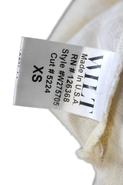 Wilt Womens Button Front Long Sleeve Collared Tie Dyed Shirt Brown White XS
