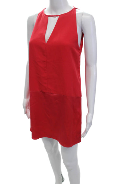 Parker Womens Sleeveless Keyhole Mini Shift Dress Red Size Extra Small
