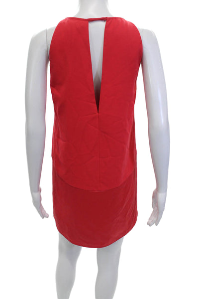 Parker Womens Sleeveless Keyhole Mini Shift Dress Red Size Extra Small
