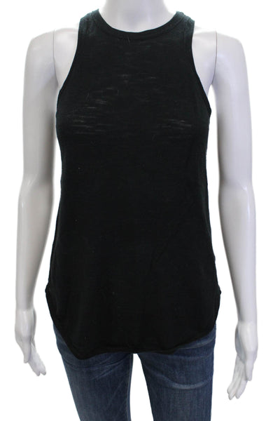 360 Sweater Womens Scoop Neck Lightweight Knit Tank Top Black Cotton Size XS