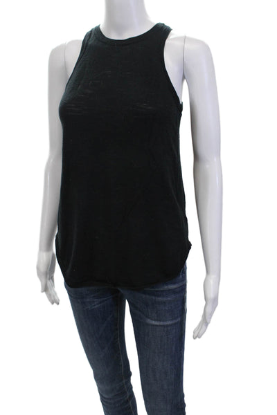 360 Sweater Womens Scoop Neck Lightweight Knit Tank Top Black Cotton Size XS