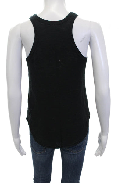 360 Sweater Womens Scoop Neck Lightweight Knit Tank Top Black Cotton Size XS