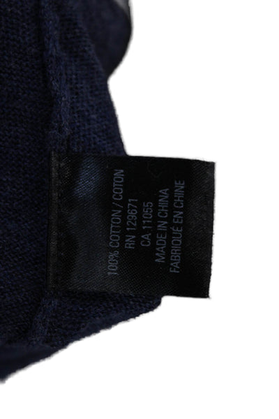 360 Sweater Womens Scoop Neck Lightweight Knit Tank Top Navy Cotton Size XS