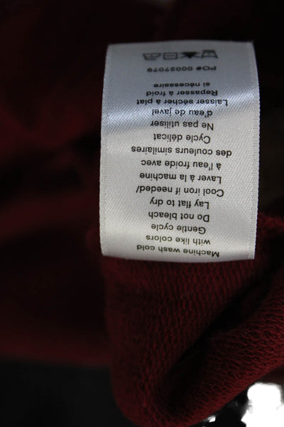 Rag & Bone Womens Long Sleeve V Neck Knit Boxy Shirt Red Size Extra Small