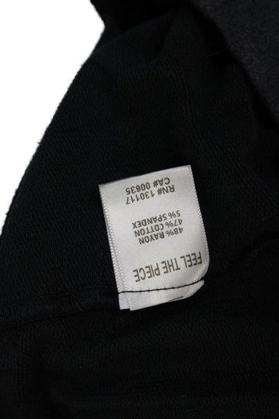 Feel The Piece Womens 3/4 Sleeve Scoop Neck Ombre Sweater Black Gray OS
