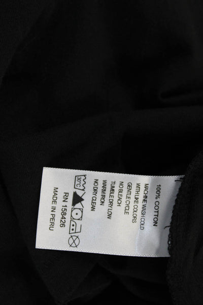 Leallo Womens V Neck Knit Boxy Tank Top Black Cotton Size Extra Small