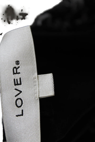 Lover Womens Silk Printed Short Sleeves A Line Dress Black White Size 4
