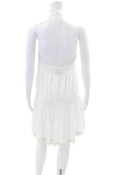 Antica Sartoria By Giacomo Cinque Womens Cotton Embellished Dress White Size M