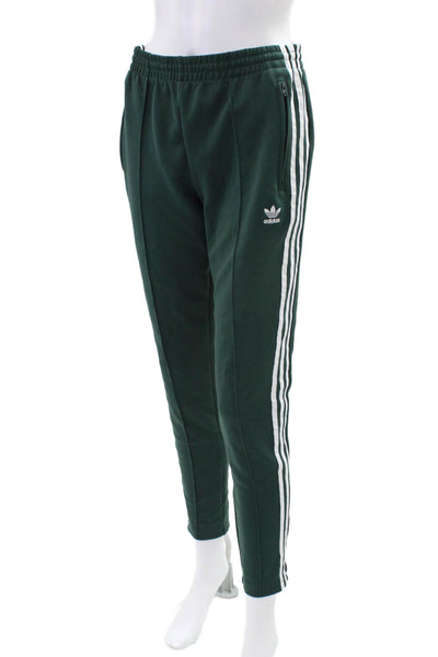Adidas Womens Striped Detail Drawstring Pleated Sweatpants Green Size S
