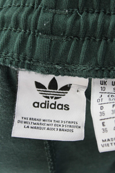 Adidas Womens Striped Detail Drawstring Pleated Sweatpants Green Size S