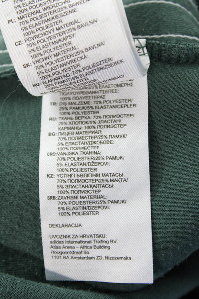 Adidas Womens Striped Detail Drawstring Pleated Sweatpants Green Size S