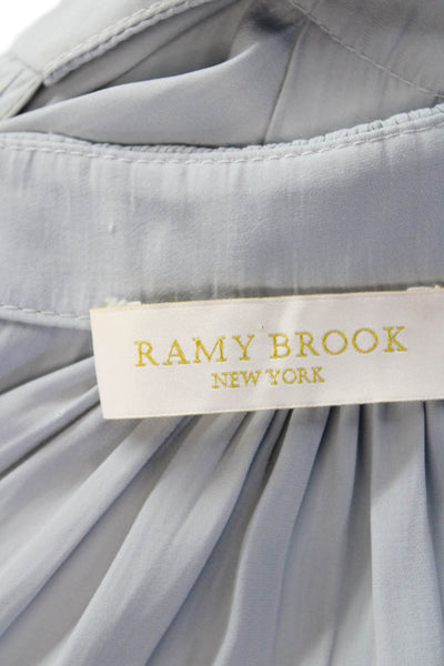 Ramy Brook Womens Cold Shoulder Strappy Long Sleeves Blouse Grey Size Small