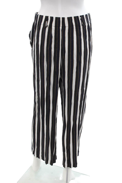 Wilfred Women's Pull-On Tie Waist Straight Leg Pants Striped Size M