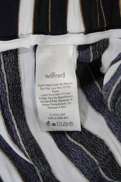 Wilfred Women's Pull-On Tie Waist Straight Leg Pants Striped Size M