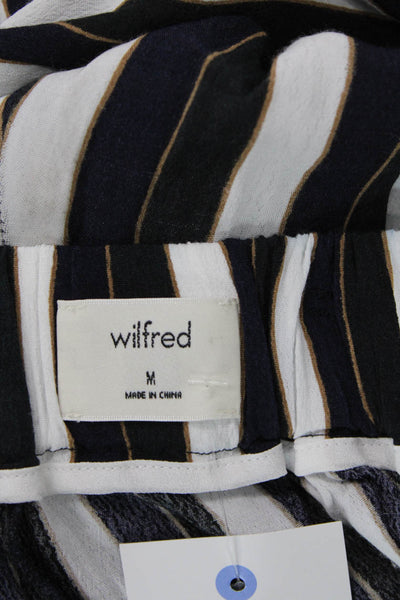 Wilfred Women's Pull-On Tie Waist Straight Leg Pants Striped Size M