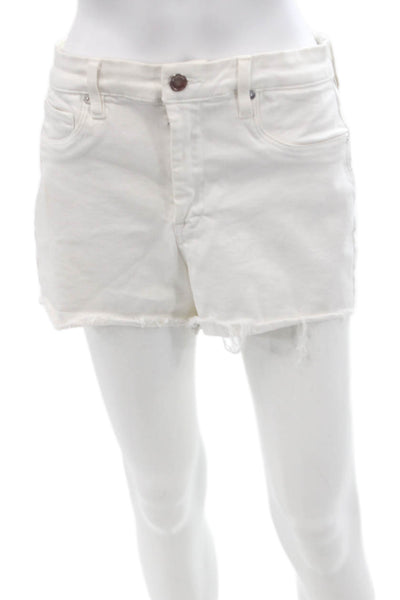 Blank NYC Women's Five Pocket Button Closure Cut-Off Shorts White Size 29