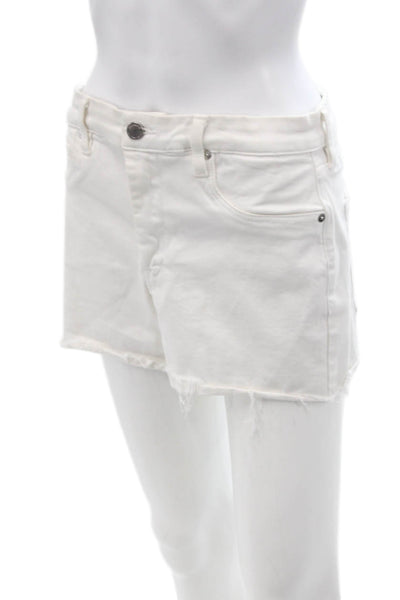 Blank NYC Women's Five Pocket Button Closure Cut-Off Shorts White Size 29