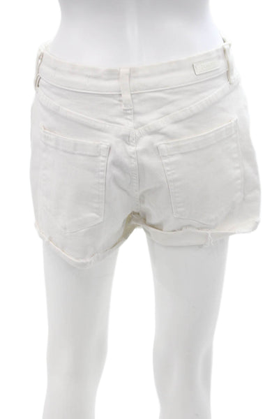 Blank NYC Women's Five Pocket Button Closure Cut-Off Shorts White Size 29