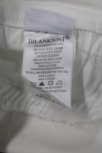 Blank NYC Women's Five Pocket Button Closure Cut-Off Shorts White Size 29