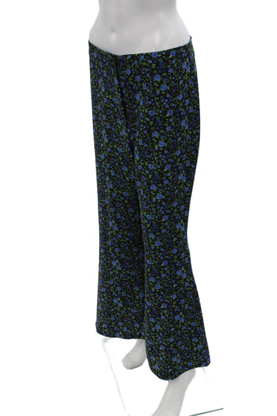 Zara Women's Hook Closure Flat Front Wide Leg Floral Pants Size L