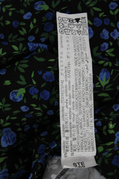 Zara Women's Hook Closure Flat Front Wide Leg Floral Pants Size L