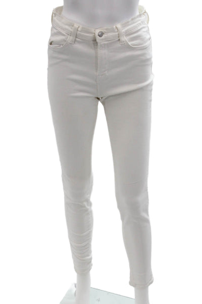 J Brand Women's Midrise FIve Pocket Skinny Jean Pants White Size 28