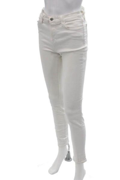 J Brand Women's Midrise FIve Pocket Skinny Jean Pants White Size 28