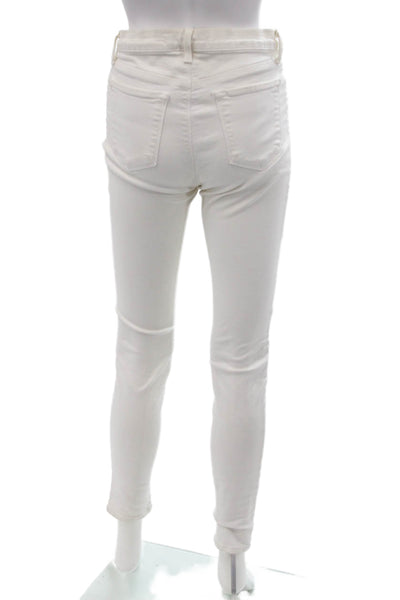 J Brand Women's Midrise FIve Pocket Skinny Jean Pants White Size 28