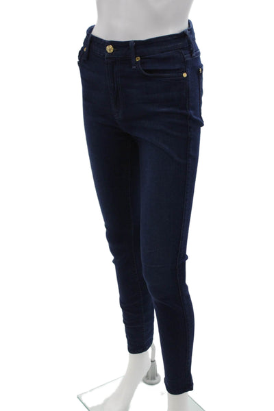 7 For All Mankind Women's Midrise Dark Wash Skinny Denim Pants Size 28