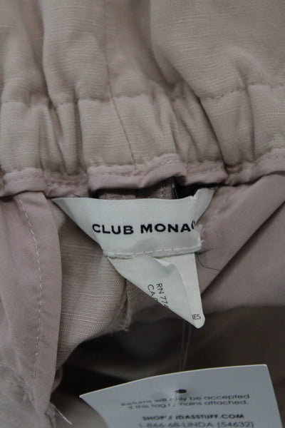 Club Monaco Women's Paperbag Waist Pleated Front Straight Leg Pants Beige Size 8