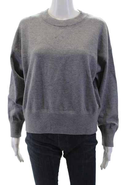 Zara Womens Knit Crew Neck Pullover Sweater Top Gray Size S