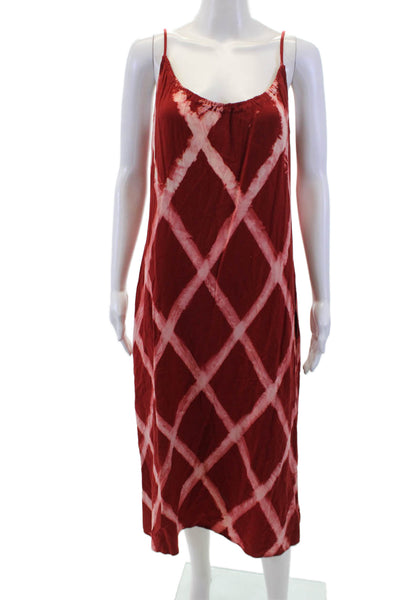 The Odells Womens Tie Dye Print Sleeveless Maxi Dress Red Pink Size 0