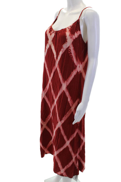 The Odells Womens Tie Dye Print Sleeveless Maxi Dress Red Pink Size 0